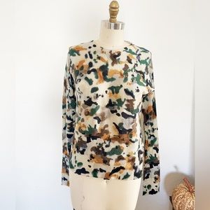 Zadig and Voltaire Camo Print Cashmere Sweater Size Small